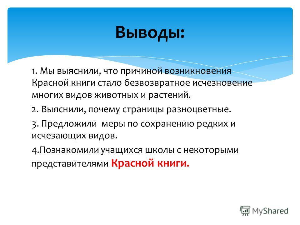 Результатов и выводов в виде. Вывод по красной книге. Животные красной книги России заключение. Красная книга вывод по проекту. Меры по сохранению редких и исчезающих растений.